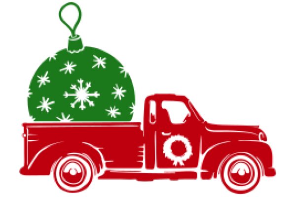 Holiday Cheer: A Red Truck with a Christmas Tree on Top