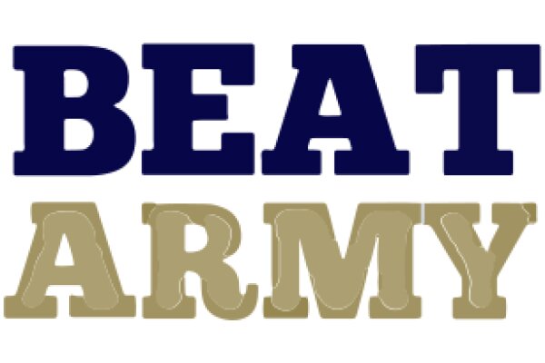 A Solid White Background with the Text 'BEAT ARMY' in Blue