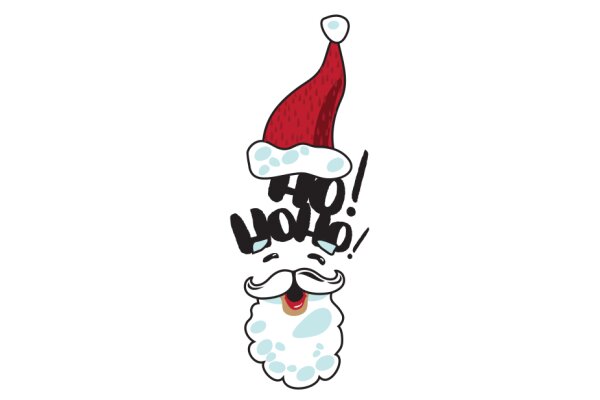 Holiday Cheer: A Festive Sticker with a Santa Hat and a Mustache!