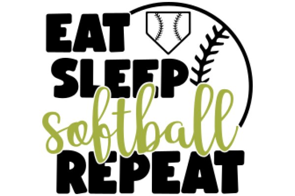 Eat, Sleep, Softball Repeat: A Graphic Design for a Sports-Themed Poster