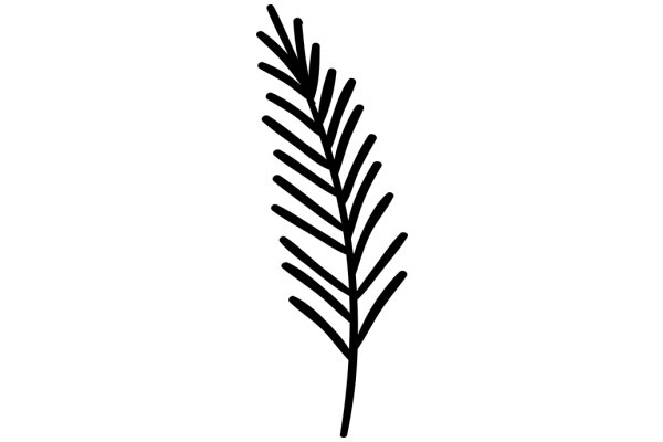 Simplistic Line Art of a Fan-like Plant