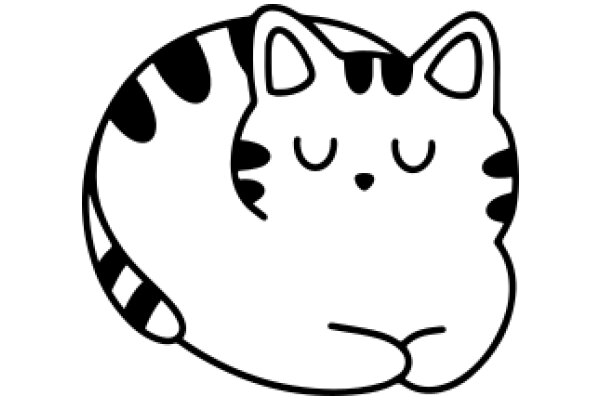 A Whimsical Drawing of a Cat with a Tail