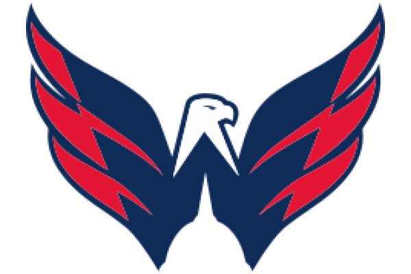 Stylized Eagle Logo with Red and Blue Accents