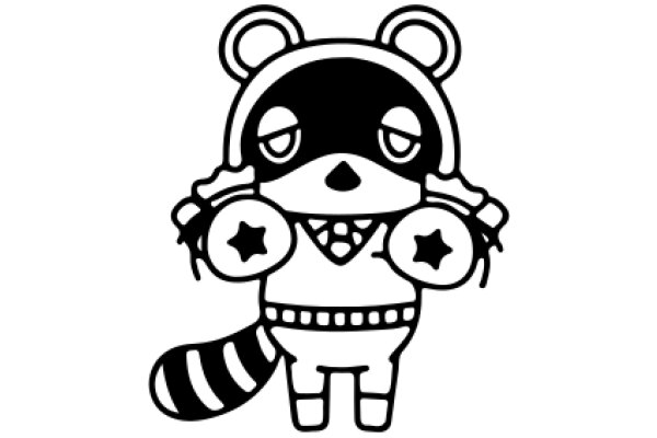 Stylish Cartoon Character: A Charming Raccoon with a Unique Flair