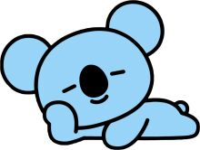 A Cute Blue Cartoon Bear