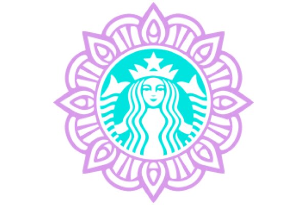 Stylized Starbucks Logo with Floral Design