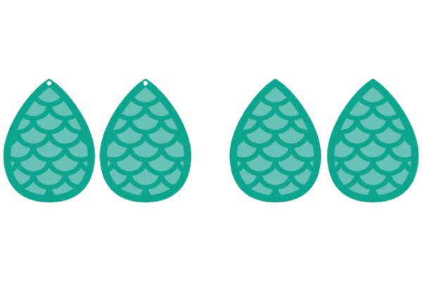 Three Teal Leaf Icons on a White Background