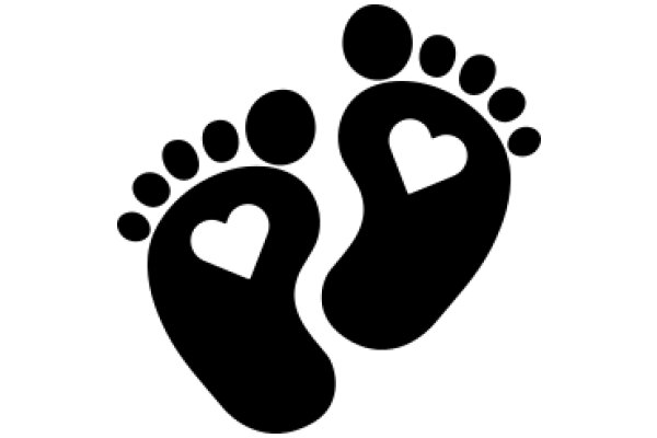 Simplistic Footprint Logo with Heart Design