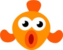 Vibrant Orange Character with Big Eyes and Mouth