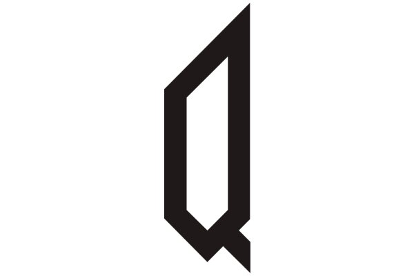 Stylized Black Letter 'Q' on a White Background