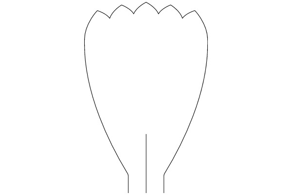 Simplified Line Drawing of a Flower-like Shape