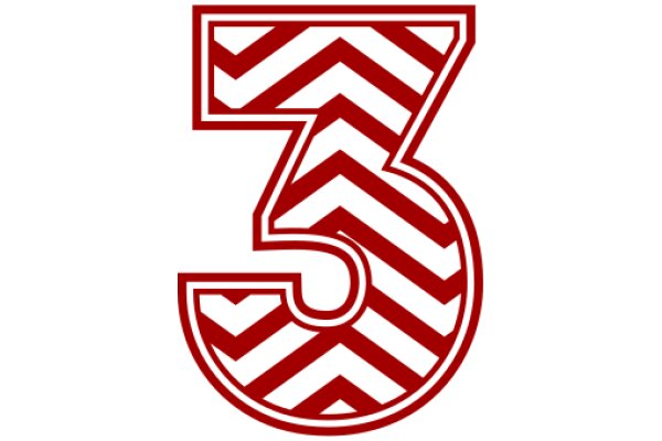 Stylized Red and White Number Three Logo