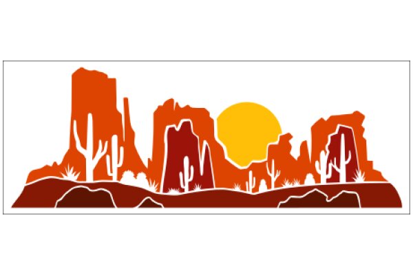 Desert Sunset: A Vibrant Illustration of the American Southwest