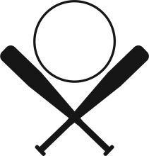 A Black and White Logo of a Baseball Bat and Ball