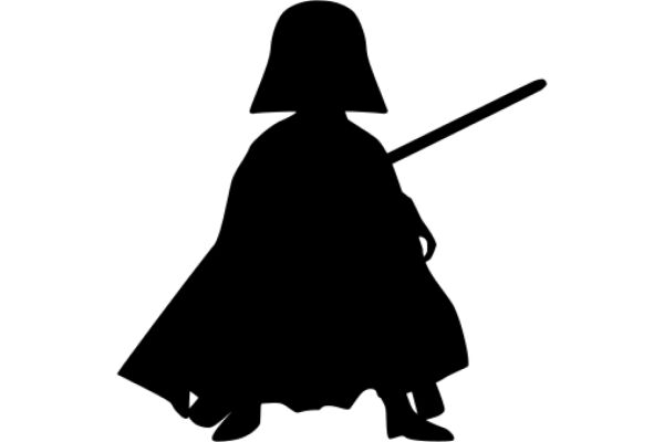 A Silhouette of a Jedi Knight with a Lightsaber