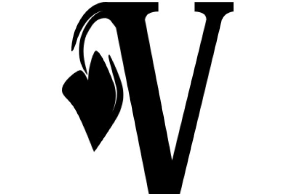 A Stylized 'V' with a Heart-Shaped Design