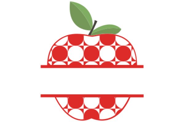 Vibrant Apple with a Red Pattern Background