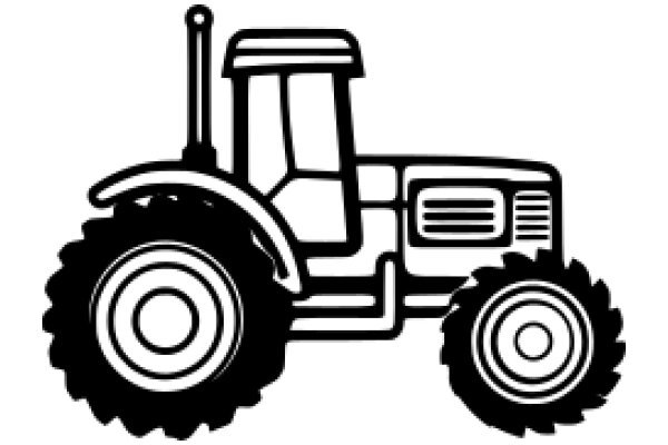 Simplistic Line Drawing of a Tractor