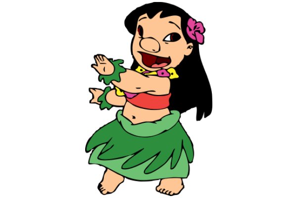 Hawaiian Hula Dancer: A Colorful Cartoon Character