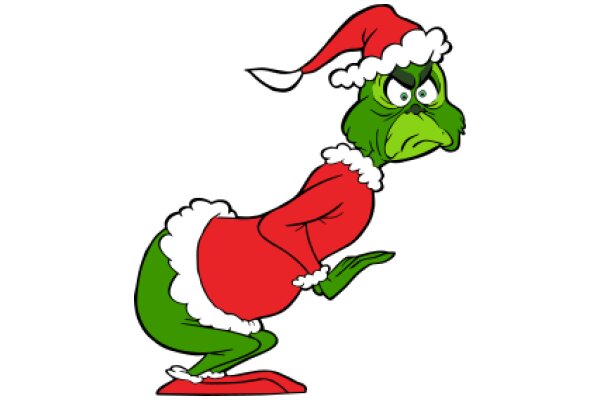 The Grinch's Festive Transformation: A Christmas-Themed Cartoon Character