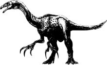 A Classic Black and White Illustration of a Velociraptor