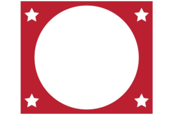 A Red and White Star-Shaped Sign with a White Center