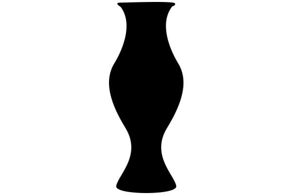 Simplistic Black Vase against White Background