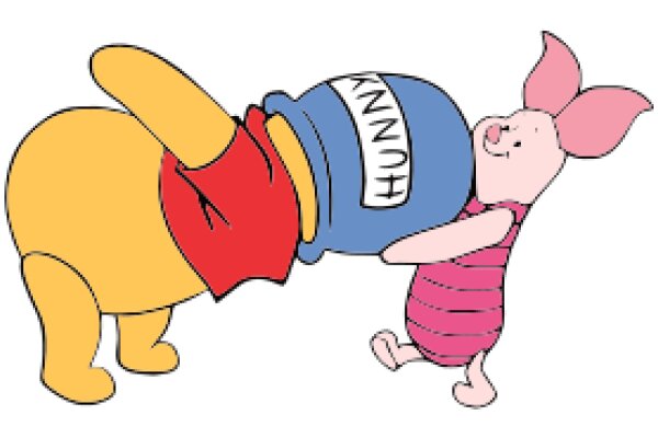 A Playful Interaction Between Winnie the Pooh and Piglet