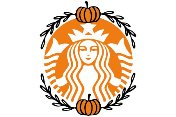 Autumnal Starbucks Logo with Pumpkin and Leaves