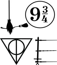 A Collection of Symbols: A Wand, a Number, a Triangle, and a Circle