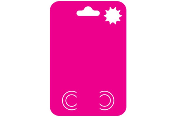 A Vibrant Pink Icon with a White Cloud and Two Circles