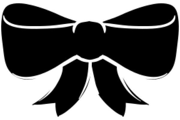 Stylized Black Bow with White Outline