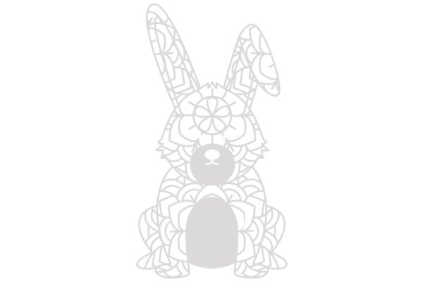 Easter Bunny Silhouette with Floral Design