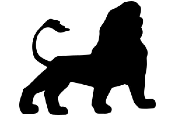 A Silhouette of a Lion with a Tail