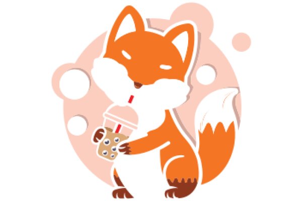 An Adorable Illustration of a Fox Enjoying a Drink