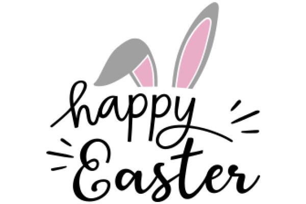 Happy Easter: A Playful Greeting with a Bunny Logo