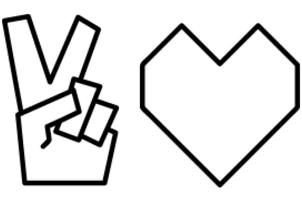 Simplistic Graphic of a Heart and a Peace Sign