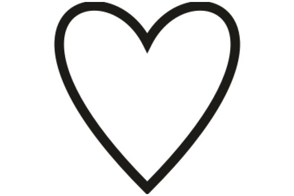 Simplistic Black Line Heart Symbol