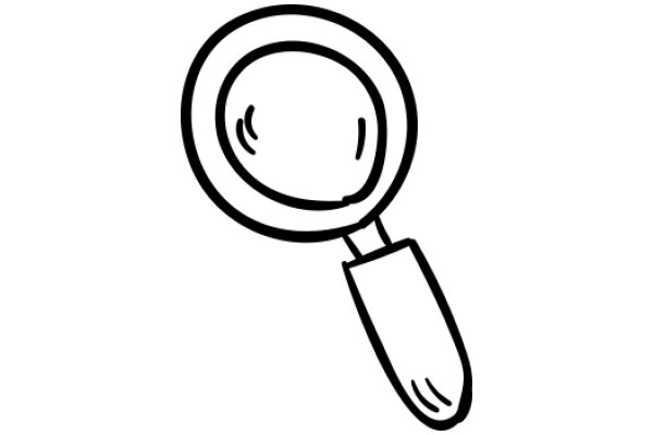 A Simple Line Drawing of a Magnifying Glass