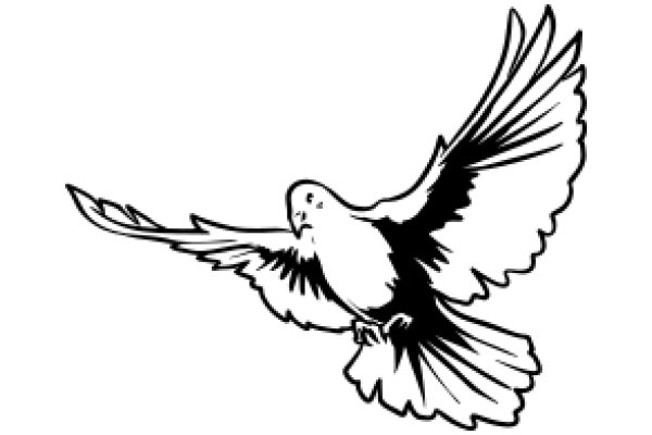 Illustration of a Pigeon in Flight