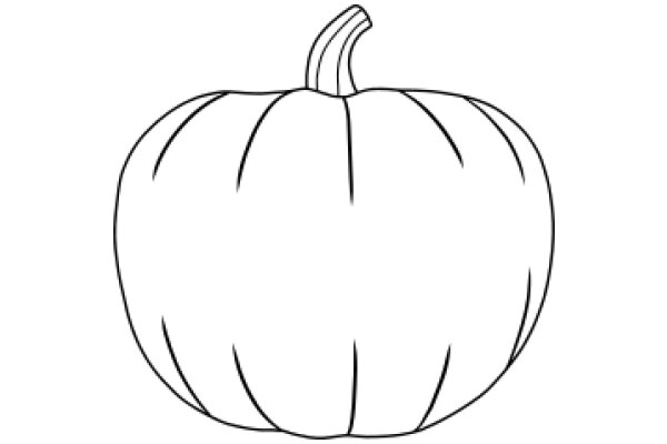 Simplistic Line Drawing of a Pumpkin