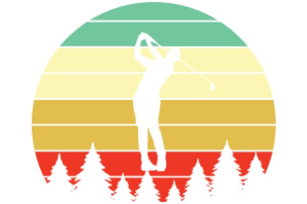 Golfing Silhouette with Colorful Background