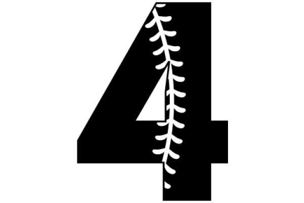 A Stylized Number Four with a Tree Branch Design