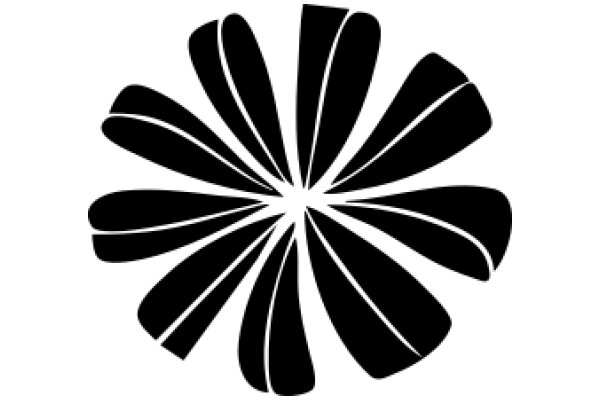 Stylized Black Artwork of a Flower-like Pattern