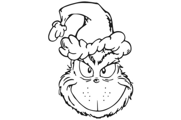 A Whimsical Character: A Smiling Cat with a Santa Hat