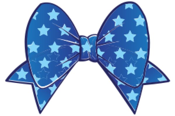 Stylish Blue Bow with Star Patterns