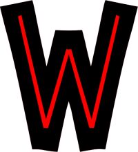 Stylized Letter 'W' in Black and Red