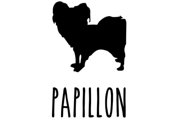 Silhouette of a Dog with the Word 'Papillon' Below