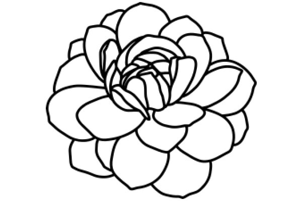 Stylized Flower Line Art