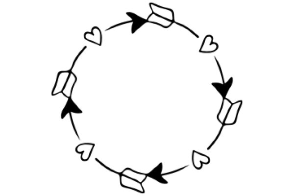 A Simple, Illustration of a Circle with Arrows